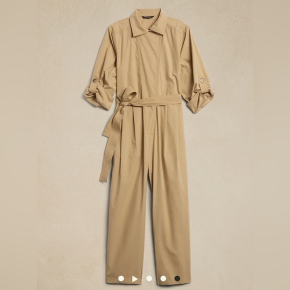 NWT! Banana Republic Black Finley Poplin Jumpsuit - Multiple Sizes - Picture 4 of 4